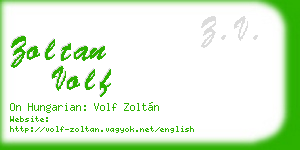 zoltan volf business card